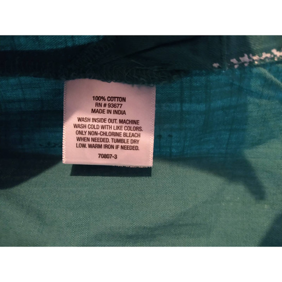 a.n.a Turquoise Button Down Short Sleeve Blouse XL - Picture 6 of 6